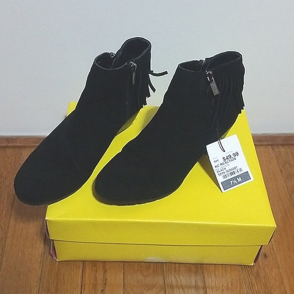 ❤🤎Kenneth Cole Reaction Suede Fringe Bootie - Picture 4 of 9